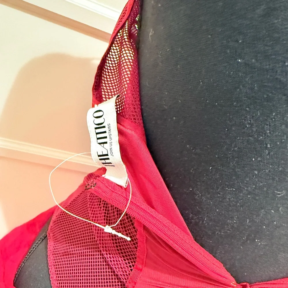 The Attico Red Sheer Chemise - Picture 4 of 6